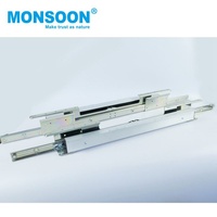 Glissière télescopique extensible bidirectionnelle à roulement à billes et fermeture amortie pour table de salle à manger, avec levage automatique, pour cuisine et extérieur