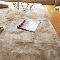 Tapis en fausse fourrure de lapin de luxe - Tapis moelleux et épais pour salon et chambre, lavable en machine, antidérapant