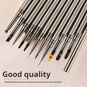 Ensemble de pinceaux pour gel UV à tête ronde, stylo de photothérapie, poils en nylon, pinceau professionnel pour manucure et nail art, vente en gros - Product Image 1