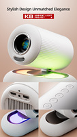 Nouveau modèle 2025, système Android 13, projecteur 1080P à mise au point automatique, mini haut-parleurs intégrés, prise en charge 4K, Internet intégré, 4-5 heures d'autonomie