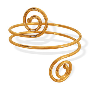 Golden Spiral <b>Bangle</b> Zinc Alloy Unisex Jewelry Fashion <b>Bracelet</b> - Product Image 5