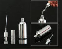 Flacon compte-gouttes en verre argenté métallique de 50ml pour soins de la peau sérum crème pour le visage gouttes pour les yeux avec bouchon en argent 15ml utilisation d'huile essentielle