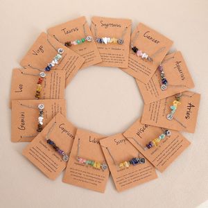 Collana con Combinazione di Dodici Pietre Zodiacali Best Seller, con Ciondolo in Acciaio Inossidabile e Catena in <span class=keywords><strong>Pietra</strong></span> Naturale Irregolare - Product Image 2