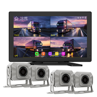 Moniteur DVR pour camion et voiture de 10,36 pouces, caméra de recul, caméra de vision arrière, enregistrement 4 canaux, Bluetooth, BSD, vision nocturne, 1080P