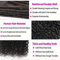 Cabello Humano Rizado Natural de 8 a 30 Pulgadas, Cabello Virgen Sin Procesar 15A, Extensiones de Cabello Virgen Rizado Camboyano e Indio