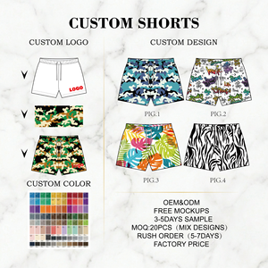 Shorts personnalisés à rayures animalières pour garçons, deux poches, cordon de serrage <span class=keywords><strong>blanc</strong></span>, en tissu maillé fermé ou ouvert, collection boutique - Product Image 4