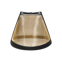 Filtre à café réutilisable sans papier en forme de cône, écologique, avec infuseur en maille dorée pour la préparation de café à domicile