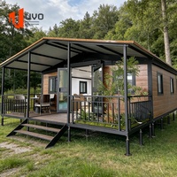 Maisons préfabriquées modernes avec cadre en acier, conteneur extensible importé, paquet plat, cottage