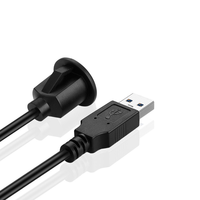 Cable de Extensión USB 2.0 Macho-Hembra para Montaje en Panel de Escritorio, 1m, Revestimiento de PVC, Blindaje Trenzado, Cobre Estañado, 2A, Xile, para Teléfono Móvil