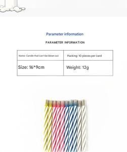 Fournitures <span class=keywords><strong>de</strong></span> fête, bougies d'anniversaire en spirale cylindriques, rayures colorées, couleurs vives, bougies magiques - Product Image 4