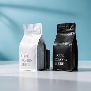 Bolsa de café personalizada con cierre de cremallera, base plana, reutilizable, resellable, de aluminio, para envasado de alimentos, con fuelle lateral y válvula de cierre tipo Tin Tie - Product Image 6