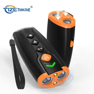 TIZE LED Pet Anti Barking Dog Repeller Stop Bark Ultrasonic Dog Trainer con torcia elettrica