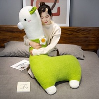 Coussin long en coton PP pour lit, poupée mouton, cadeau d'anniversaire pour enfants et jeunes, adorable coussin, poupée en peluche alpaga, jouets super doux