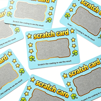 Carte à gratter personnalisée en carton avec impression offset et revêtement à gratter gris pour jeu de récompense ou cadeau de mariage