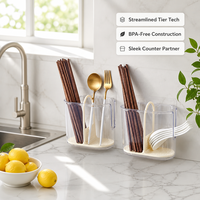 Boîte de rangement pour baguettes de cuisine, petite et inspirante, de qualité alimentaire, pour la maison, support mural en plastique pour vaisselle avec drainage