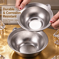 Assiette de service saine et antibactérienne à texture cristalline pour la maison, le camping, les voyages – Bol à soupe portable en titane de qualité alimentaire