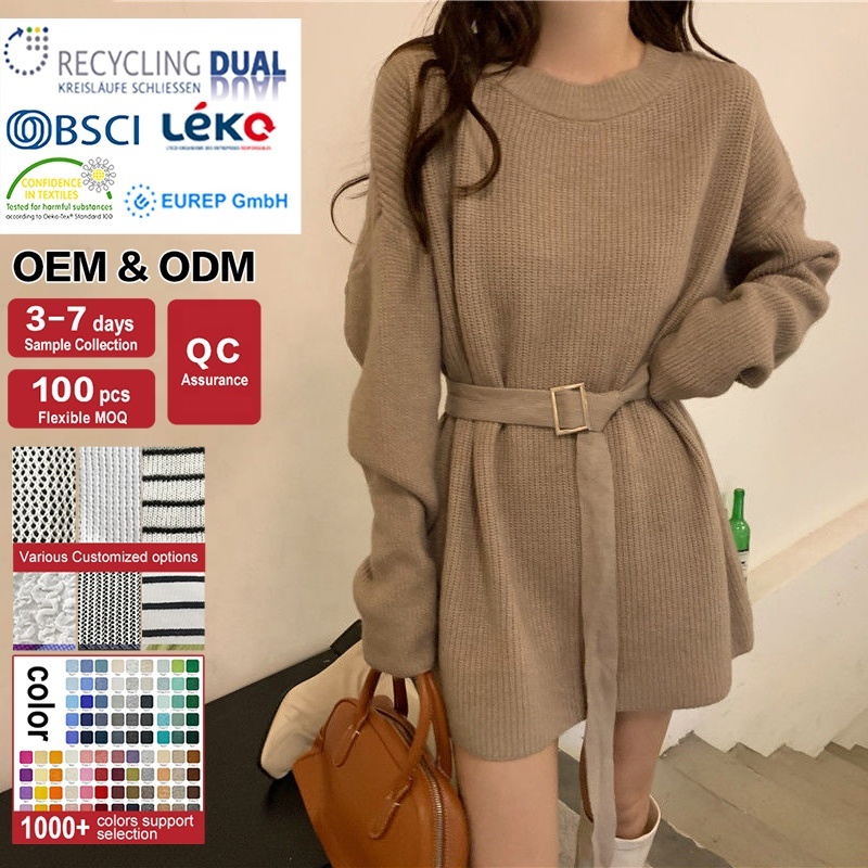 Knitwear Manufacturers Women Casual Dresses Loose