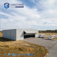 Hangar de Aviación de Estructura de Acero Ligero, Gran Vano, Construcción Metálica de Vano Abierto, Instalación Rápida, Alta Resistencia