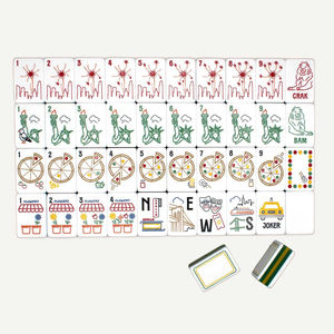 Juego de Mahjong con Temática Tiki de Cócteles Tropicales, Diseño Pintado a Mano con Patrón de Bebidas de Frutas, Diseño Plegable Moderno y Lujoso para Entretenimiento - Product Image 2