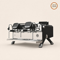 Machine à expresso commerciale 2 groupes KT3-2A 6200W avec double écran tactile pour cafés en noir ou blanc