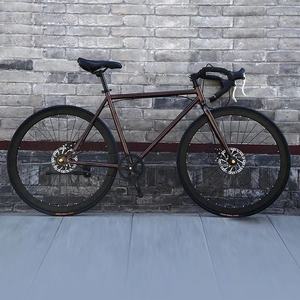 थोक उच्च कार्बन स्टील अल्ट्रा-लाइट डबल डिस्क ब्रेक पुरुषों की वयस्क सड़क साइकिल 24/26 इंच ठोस टायर 90 किलोग्राम भार क्षमता - Product Image 5