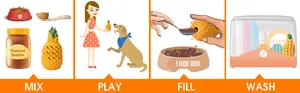 Juguetes para masticar perros con sabor Muy lindas formas de piña rompecabezas perro fugas Bola de comida con sabor juguetes para masticar perros