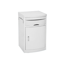 Armoire de chevet d'hôpital robuste en plastique ABS, capacité de charge de 50 kg, dessus en acier inoxydable en option, roulettes verrouillables, clinique ISO13485