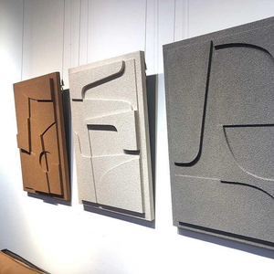 Grande Opera d'Arte da Parete Moderna Pittura Materica a Rilievo 3D Scultura Geometrica Fatta a Mano Minimalista Effetto Arenaria per Arredamento di Hotel - Product Image 3