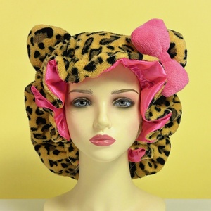 Nouvel Arrivage – <span class=keywords><strong>Bonnet</strong></span> en Satin Double Couche Doux et Réglable avec Motif Chat en Peluche, <span class=keywords><strong>Bonnet</strong></span> <span class=keywords><strong>de</strong></span> <span class=keywords><strong>Nuit</strong></span> en Soie Léopard <span class=keywords><strong>pour</strong></span> Femmes et Enfants - Product Image 1