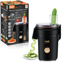 RAF R.8803 Trancheuse à légumes automatique 300W, coupe-légumes multi-lames avec 5 disques de coupe, appareil de cuisine détachable et lavable