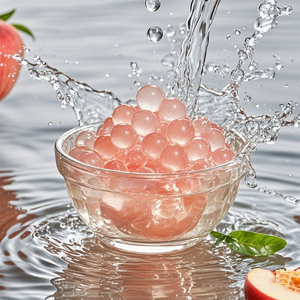 Fournisseur de thé boba direct vente en gros 125g miel pêche boba popping pour thé à bulles et desserts - Product Image 5