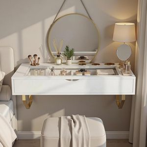 <span class=keywords><strong>Mesa</strong></span> <span class=keywords><strong>de</strong></span> <span class=keywords><strong>Maquillaje</strong></span> <span class=keywords><strong>Flotante</strong></span> Moderna, Ajustable, Montada en la Pared, para Dormitorio - Product Image 5
