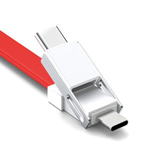 El mejor gadget USB promocional barato 3 en 1 cargador fecha Cable llavero todo en uno tipo C / Micro USB / 8 pines - Product Image 4