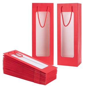 Tùy Chỉnh Trong Suốt Rõ Ràng Cửa Sổ Kraft Bao Bì Doanh Nghiệp Nhỏ Món Quà Giáng Sinh Túi Giấy Cho Chai Rượu Vang - Product Image 4