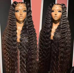 Pelucas de cabello humano frontal de encaje completo de encaje suizo de <span class=keywords><strong>Vietnam</strong></span> para mujer, ondas de cuerpo naranja largas, rizos Jerry y ondas profundas, encaje transparente - Product Image 3