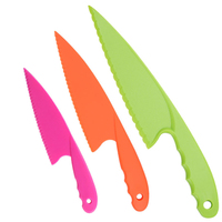 AMZ Offre Spéciale 3 Styles Cute Safety Kids Knife Enfants Cooking Pain Laitue Gâteau Couteau de chef en plastique pour enfants