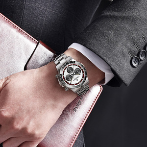 Pagani Design Men's Quartz Watch 40mm Chronograph Stainless Steel Band 100m Waterproof - Product Image 3