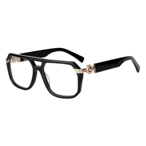 Óculos de acetato para olhos, óculos de luxo com armações de óculos, óculos para homens e mulheres, moda de 2024, atacado, 2023