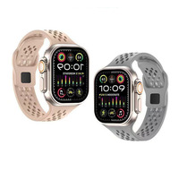 Zachte siliconen ademende bandjes sport horlogeband voor Apple Watch Ultra 2 1