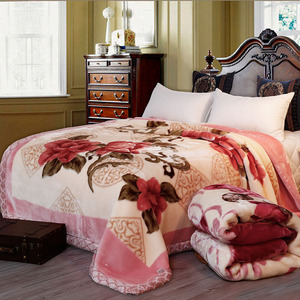 ผ้าห่มขนมิงค์ Raschel ฤดูหนาว,ผ้าห่มขน Faux นุ่มอุ่นหนาสองชั้น - Product Image 1