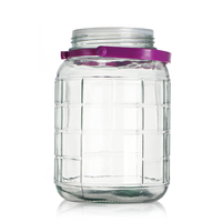 Bocal en verre de cornichons de grande taille 3L avec poignée en plastique couvercle bocal de fermentation large bouche hermétique couvercles de bec verseur en plastique