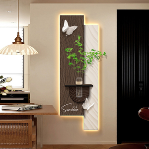 Nuovo Design di Lusso per Decorazione Casa: Dipinto in Porcellana con Incisione UV su MDF, Vaso con Albero Artificiale e <span class=keywords><strong>Arte</strong></span> Murale LED - Product Image 2