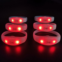 Bracelet clignotant LED personnalisé, avec télécommande sans fil, 8 zones