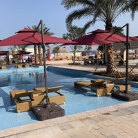 Vente chaude en plein air rotin chaise longue roues pour hôtels stations balnéaires clubs de plage villas pour cours plage piscine zones