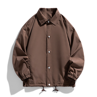 Veste de printemps coupe-vent avec logo personnalisé Vestes d'autocar design ample veste en polyester à boutons