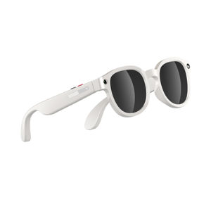 Smart <b>Glasses</b> With Dual <b>Camera</b> Touch Control Plastic Titanium Frame White Color Phone Call Function G1 - Product Image 1