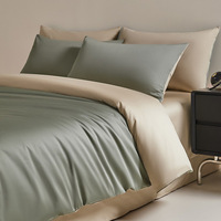 Housse de couette en coton pur de luxe léger, douce pour la peau, couleur unie, ensemble de literie de luxe, vente en gros