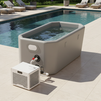 Baignoire à eau froide gonflable écologique pour extérieur, équipée d'un mini-refroidisseur d'eau, baignoire à glace portable pour la récupération sportive des athlètes