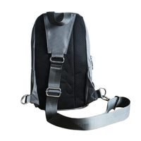 Op maat gemaakte hoogwaardige vintage unisex nylon zwarte schoudertas, klein crossbody tasje met ritssluiting, draagbaar ontwerp, polyester voor dames en heren