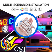Strip LED RGB SMD3535 12V Bentuk S Zigzag 5M Per Roll untuk Huruf Saluran Signage